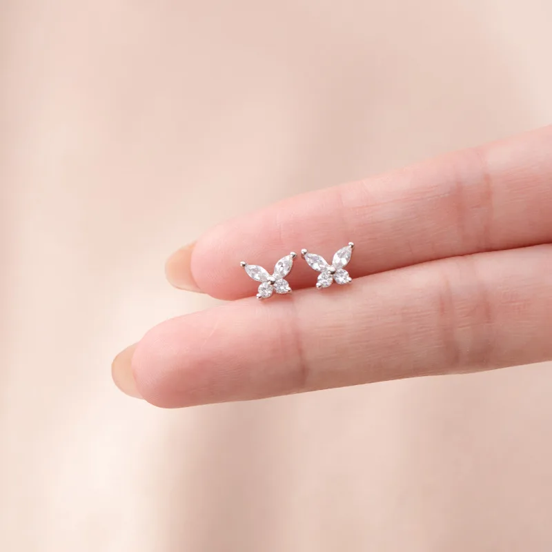 Sterling Silver Cartilage Earring Rhinestone Butterfly Wing Stud Earrings Women Cute Small Zirconia Metal Ear Jewelry Gold Color
Sterling Silver Cartilage Earring Rhinestone Butterfly Wing Stud Earrings Women Cute Small Zirconia Metal Ear Jewelry Gold Color