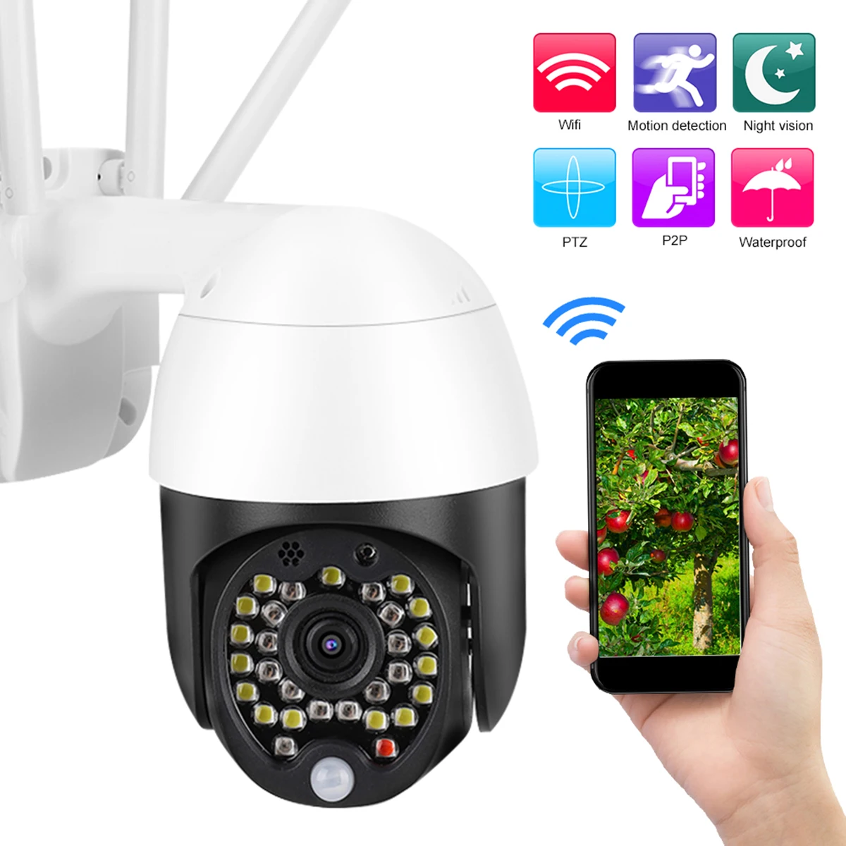 SOONHUA IP Camera 1080P HD Dome Camera Motion Detection Wireless WiFi Home Outdoor Network Camera Waterproof 29 LED Power Supply
SOONHUA IP Camera 1080P HD Dome Camera Motion Detection Wireless WiFi Home Outdoor Network Camera Waterproof 29 LED Power Supply