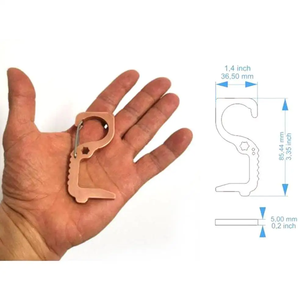 Portable Press Elevator Tool Family Health Convenient Hygiene Hand Antimicrobial Brass Alloy EDC Door Opener Door Handle
Portable Press Elevator Tool Family Health Convenient Hygiene Hand Antimicrobial Brass Alloy EDC Door Opener Door Handle