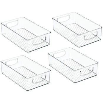 4 Pack Pantry & Refrigerator Organizer Bins for Kitchen and Cabinet Storage,Stackable Food Bins with Handles
4 Pack Pantry & Refrigerator Organizer Bins for Kitchen and Cabinet Storage,Stackable Food Bins with Handles