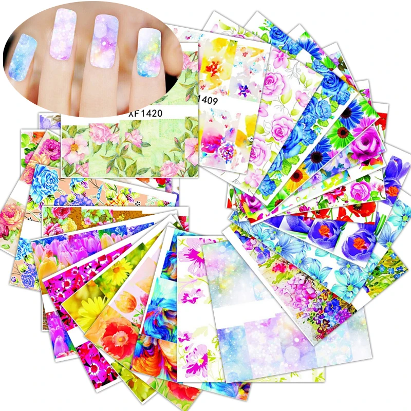 Nail Stickers Set Mixed Floral Geometric Nail Art Water Transfer Decals Sliders Flower Leaves Stickers Manicures Nail Decoration
Nail Stickers Set Mixed Floral Geometric Nail Art Water Transfer Decals Sliders Flower Leaves Stickers Manicures Nail Decoration