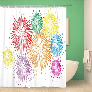 Bathroom Shower Curtain Yellow Abstract Colorful Fireworks Stars and Sparks on Red Polyester Fabric Waterproof Bath Curtain
Bathroom Shower Curtain Yellow Abstract Colorful Fireworks Stars and Sparks on Red Polyester Fabric Waterproof Bath Curtain