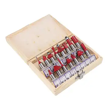 15pcs 1/2 Inch Shank Tungsten Carbide Router Bit Set With Wooden Case Woodworking Cutter
15pcs 1/2 Inch Shank Tungsten Carbide Router Bit Set With Wooden Case Woodworking Cutter