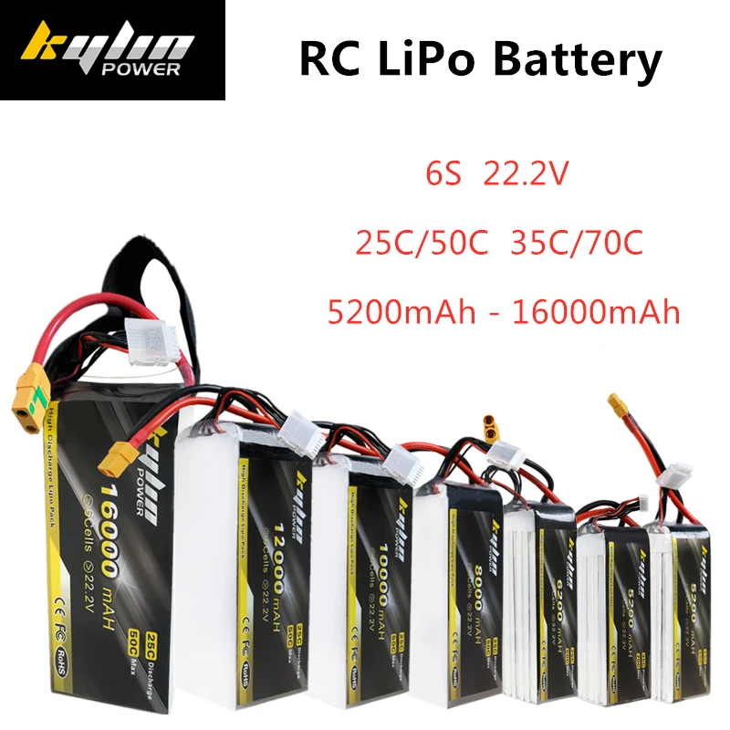 6S RC LiPo Battery 22.2V 5200mAh 6200mAh 8000mAh 10000mAh 12000mAh 16000mAh 25C 35C RC Drones Trucks Helicopter Airplane Battery
6S RC LiPo Battery 22.2V 5200mAh 6200mAh 8000mAh 10000mAh 12000mAh 16000mAh 25C 35C RC Drones Trucks Helicopter Airplane Battery