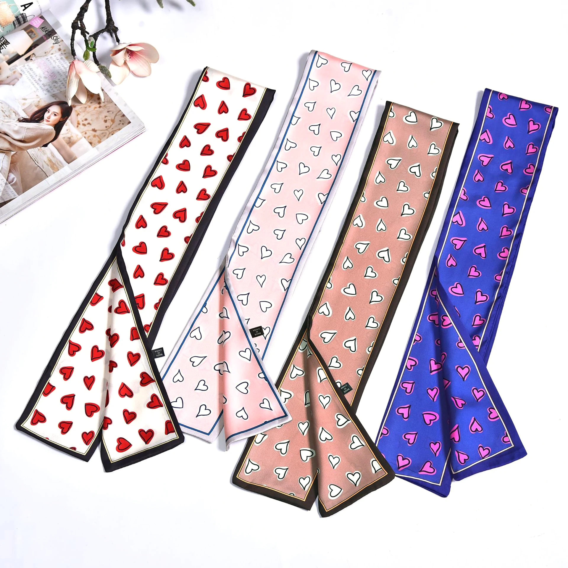 foulard femme scarf women Multicolor Peach Heart Printing Simulation Silk Scarf Wild women's headscarf
foulard femme scarf women Multicolor Peach Heart Printing Simulation Silk Scarf Wild women's headscarf