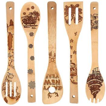 5Pcs Bamboo Spatula Christmas Spoon Spatula Kitchen Cooking Utensil Set Non-stick Xmas Tree Pattern Tableware
5Pcs Bamboo Spatula Christmas Spoon Spatula Kitchen Cooking Utensil Set Non-stick Xmas Tree Pattern Tableware