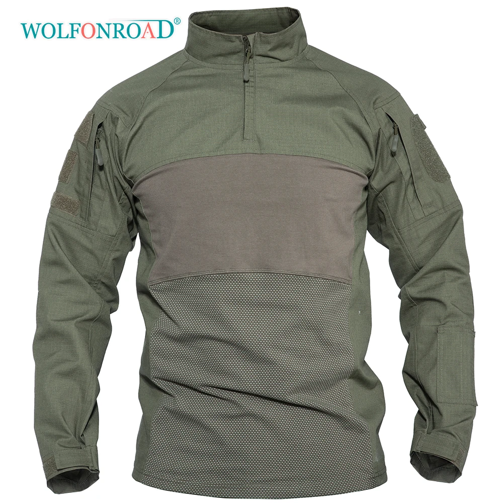Мужская тактическая футболка WOLFONROAD зеленая темно синяя Армейская Охотничья