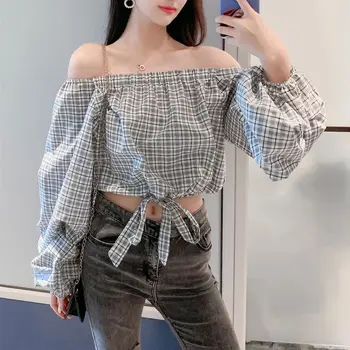 COIGARSAM Plaid blouse women Spring Full Sleeve Slash neck blusas womens tops and blouses Green Blue Black 16208
COIGARSAM Plaid blouse women Spring Full Sleeve Slash neck blusas womens tops and blouses Green Blue Black 16208