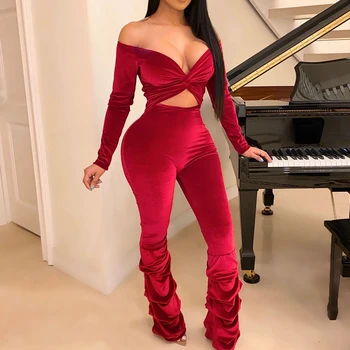 Off Shoulder Sexy Crop Solid Rompers Long Sleeve Deep V Club Pleated Jumpsuits Women Plus Size Casual Wrap Overalls 2019
Off Shoulder Sexy Crop Solid Rompers Long Sleeve Deep V Club Pleated Jumpsuits Women Plus Size Casual Wrap Overalls 2019