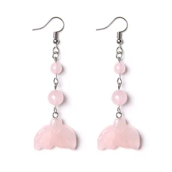 FYJS Unique Silver Plated Mermaid Tail Shape Rose Pink Quartz Dangle Earrings Unakite Stone Classic Jewelry
FYJS Unique Silver Plated Mermaid Tail Shape Rose Pink Quartz Dangle Earrings Unakite Stone Classic Jewelry