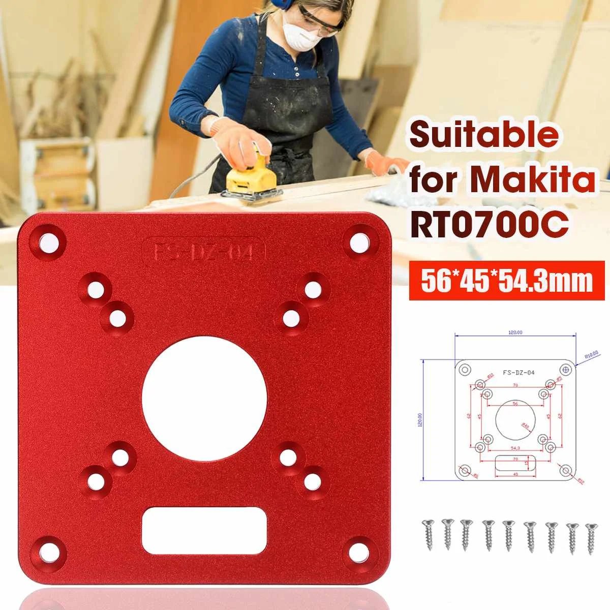 Woodworking Supplies CNC, Metalworking & Manufacturing  suneducationgroup.com Aluminum Router Table Insert Plate 120mm For MAKITA  RT0700C Woodworking Trimming