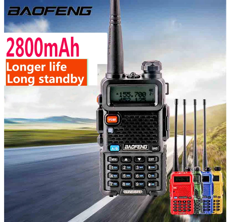 Фото 2021 Baofeng UV 5r walk talk 2800 мАч baufeng 5 Вт walkie talkie 10 км vhf uhf радиостанция - купить
