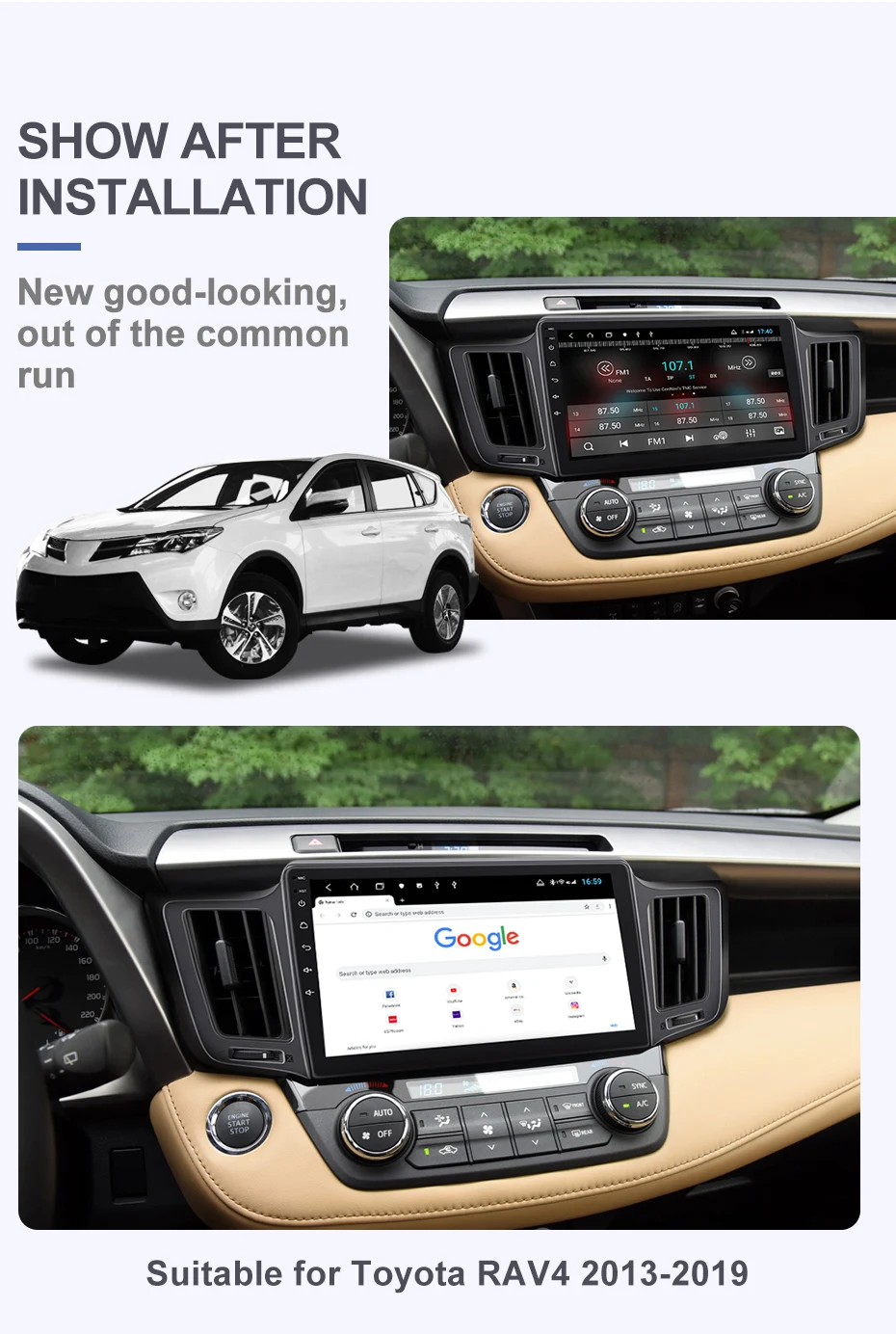 Sale Isudar H53 4G Android 1 Din Auto Radio For Toyota/RAV4 RAV 4 2013- Car Multimedia 8 Core RAM 4GB ROM 64GB GPS DVR Camera IPS FM 3
