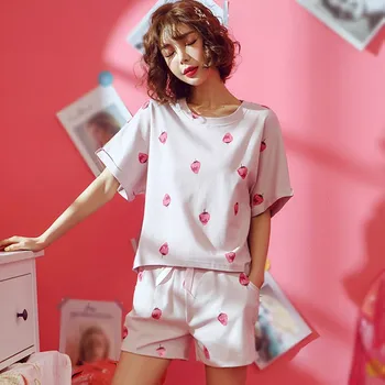 New arrival Soft Cute Pajama Set For SPRING & Summer Ladies Sleepwear Fruit Printed Student Camisole+Pants Homewear
New arrival Soft Cute Pajama Set For SPRING & Summer Ladies Sleepwear Fruit Printed Student Camisole+Pants Homewear