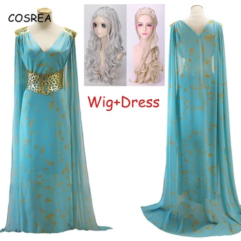 Game of Thrones Season 8 Cosplay Costume Daenerys Targaryen Blue Wedding Dress Gowns Halloween Party Long Dress for Women Girls
Game of Thrones Season 8 Cosplay Costume Daenerys Targaryen Blue Wedding Dress Gowns Halloween Party Long Dress for Women Girls