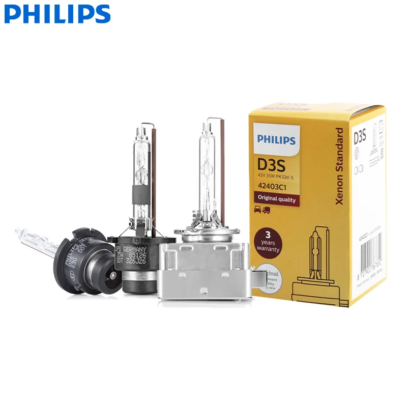 

Philips Xenon Standard D1S D2S D2R D3S D4S 35W Original Xenon HID Headlight Car Bulb Auto Lamp ECE OEM Quality Made In Germany