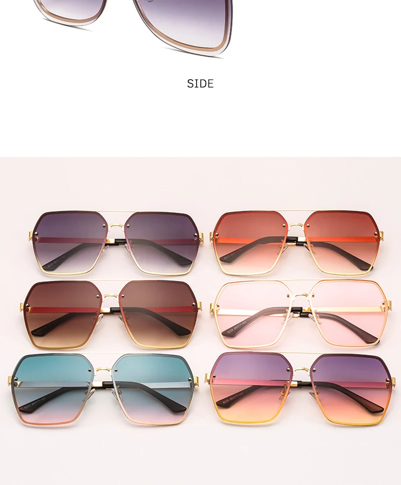 Square Rimless Sunglasses Women 2019 Summer Red Glasses Fashion Luxury Brand Sunglasses For Men UV400 Square Rimless Sunglasses Women 2019 Summer Red Glasses Fashion Luxury Brand Sunglasses For Men UV400