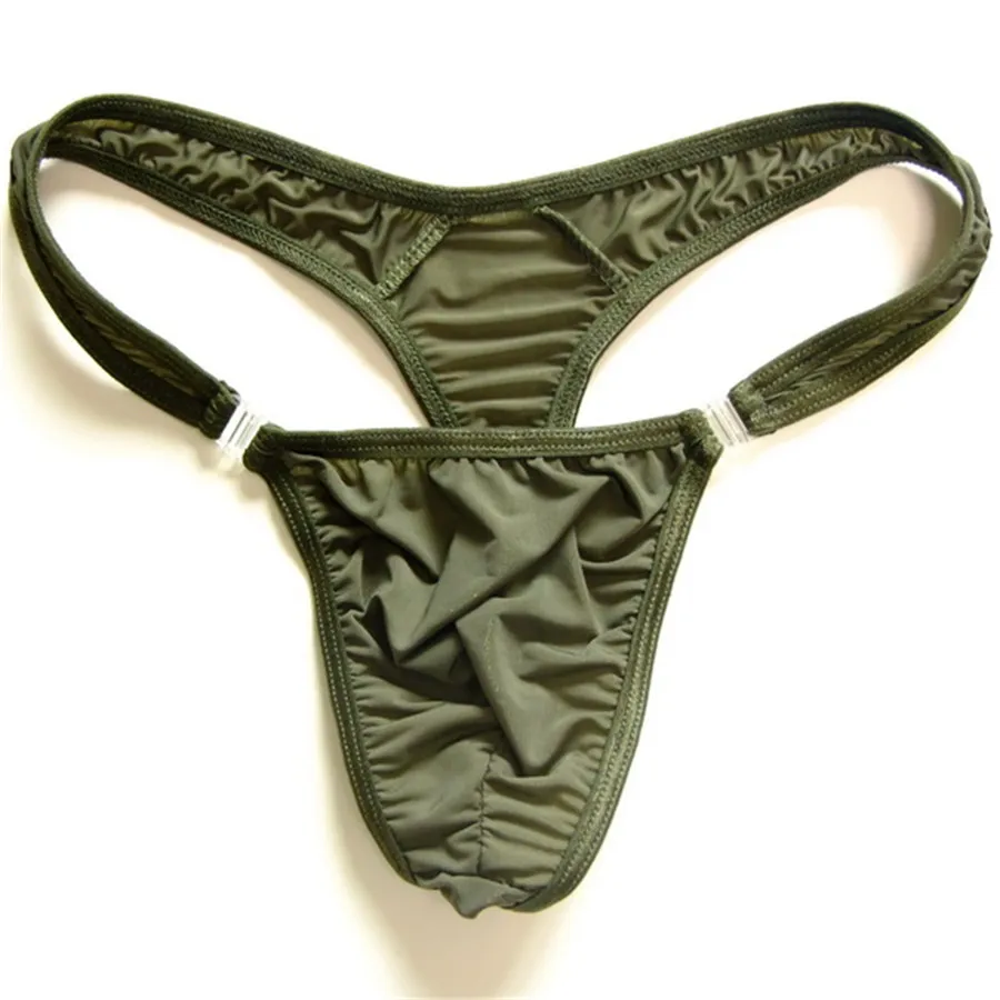 M/L/XL полупрозрачные мужские нейлоновые стринги сексуальные бикини с пуговицами