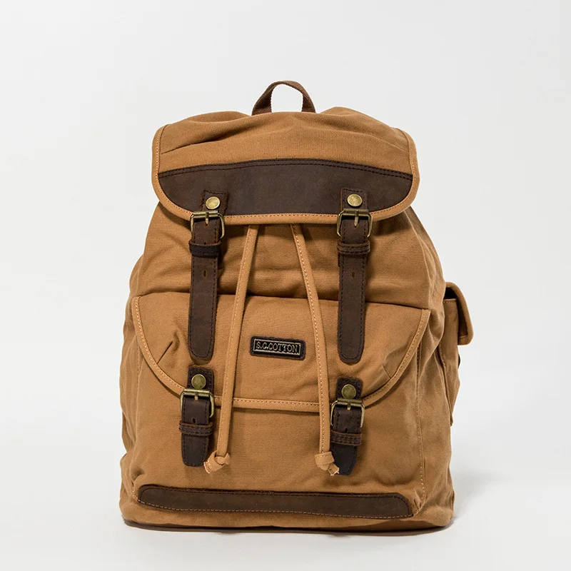 Qisemian Manufacturers Direct Selling Large-Volume Europe And America Retro Canvas Bag Shoulder MEN'S Backpack 
Qisemian Manufacturers Direct Selling Large-Volume Europe And America Retro Canvas Bag Shoulder MEN'S Backpack