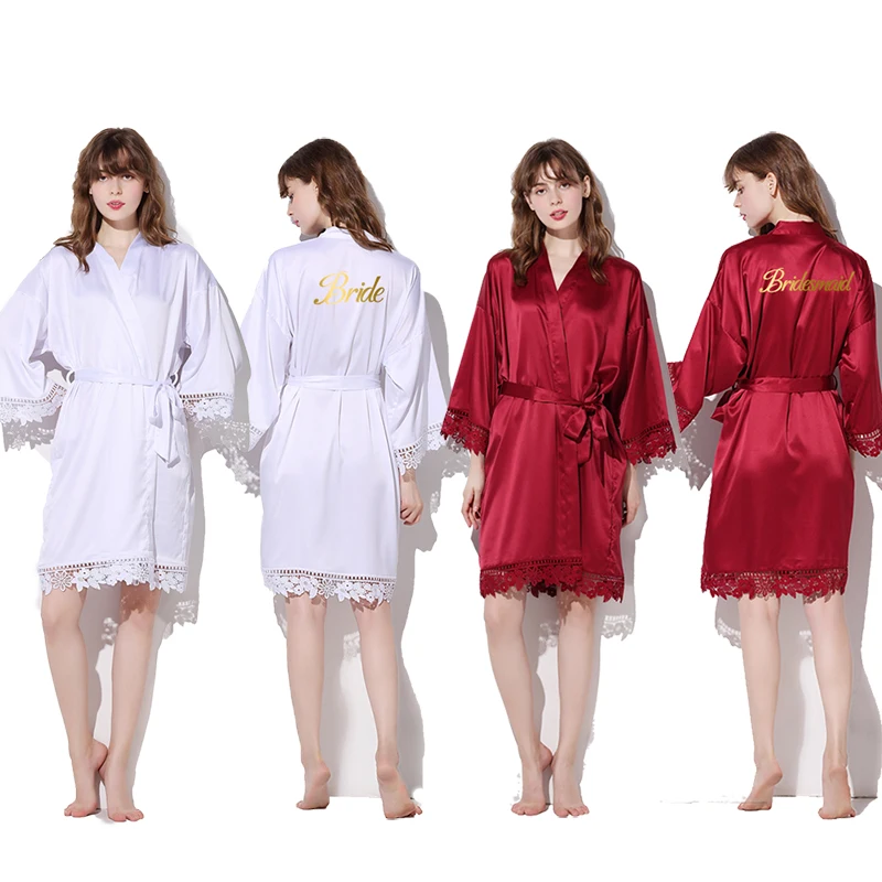 YUXINBRIDAL 2019 New Matt Satin Robe with Lace Trim Bridesmaid Bride Robes Bathrobe Wedding Bridal Robes bathrobe Sleepwear
YUXINBRIDAL 2019 New Matt Satin Robe with Lace Trim Bridesmaid Bride Robes Bathrobe Wedding Bridal Robes bathrobe Sleepwear