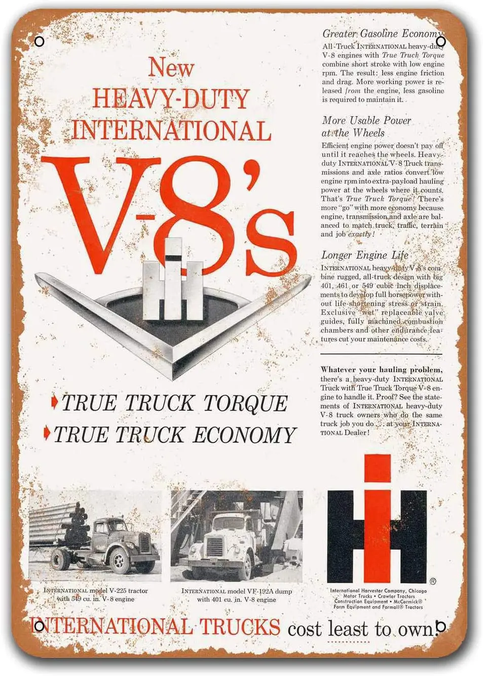 Фото Коллекция 1958 года тяжелые международные грузовики стандартные двигатели