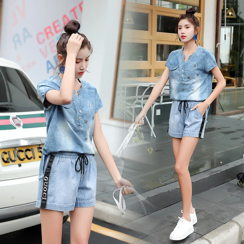 2019 New Style Denim Shorts Set Short-height Spring Clothing Collocation High Fashion Network Red Two-Piece Women's
2019 New Style Denim Shorts Set Short-height Spring Clothing Collocation High Fashion Network Red Two-Piece Women's