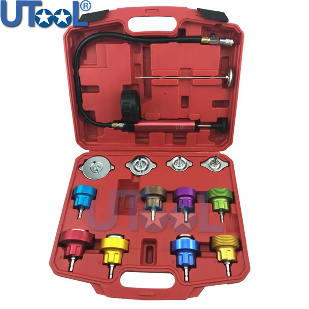 14PCS Universal Radiator Pressure Tester Kit For Water Tank Leak Leakage Detector
14PCS Universal Radiator Pressure Tester Kit For Water Tank Leak Leakage Detector