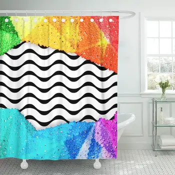 Abstract Sequin Border on Chevron Holiday Celebration Pattern Shower Curtain Waterproof Polyester Fabric 72 x 72 Inches Set
Abstract Sequin Border on Chevron Holiday Celebration Pattern Shower Curtain Waterproof Polyester Fabric 72 x 72 Inches Set