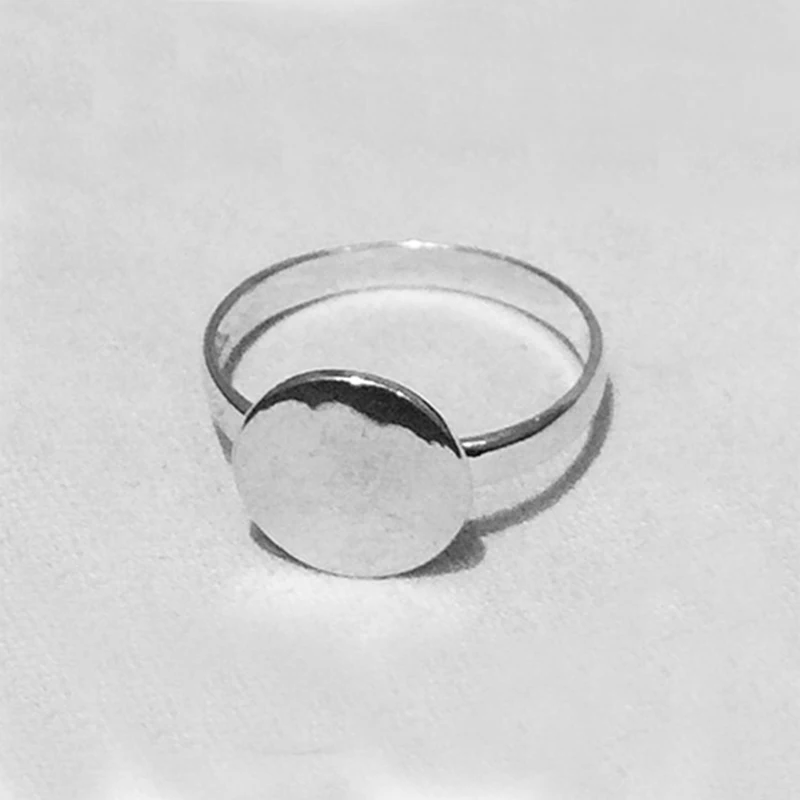 

Beadsnice 925 Sterling Silver Rings Jewelry Ring Blank with 12mm flat pad for glass cabochons and resin DIY Rings ID28723
