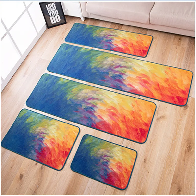 Modern personality oil painting impression kitchen long bedside carpet bedroom mat non-skid foot mat can be machine washed
Modern personality oil painting impression kitchen long bedside carpet bedroom mat non-skid foot mat can be machine washed