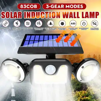 83COB Led Solar Light Dual Head Solar Lamp PIR Motion Sensor Spotlight Waterproof Outdoor Adjustable Angle Lights For Garden
83COB Led Solar Light Dual Head Solar Lamp PIR Motion Sensor Spotlight Waterproof Outdoor Adjustable Angle Lights For Garden