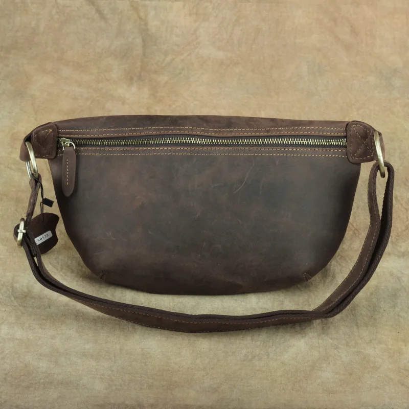Unisex Crazy Horse Leather Waist Bag Men Leather Chest Bags Vintage Fanny Packs Women Genuine Leather Messenger Shoulder bag
Unisex Crazy Horse Leather Waist Bag Men Leather Chest Bags Vintage Fanny Packs Women Genuine Leather Messenger Shoulder bag