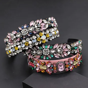 Fashion wild exaggerated personality headband New Baroque luxury granule rhinestone fashion geometric flower headband 741
Fashion wild exaggerated personality headband New Baroque luxury granule rhinestone fashion geometric flower headband 741