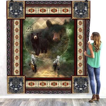 Black Native Indian Viking Tattoo Bear 3D Quilt Blanket Bedding Throw Soft Warm Thin Office Blanket With Cotton style-2
Black Native Indian Viking Tattoo Bear 3D Quilt Blanket Bedding Throw Soft Warm Thin Office Blanket With Cotton style-2