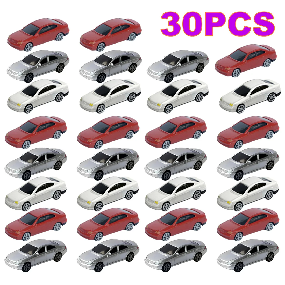 30Pcs 1/100 Scale Simulation Plastic Mini Car Plastic Model Car for DIY Sand Table Building Model - Random Color
30Pcs 1/100 Scale Simulation Plastic Mini Car Plastic Model Car for DIY Sand Table Building Model - Random Color