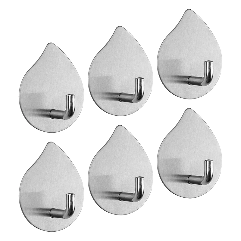 Adhesive Hooks Wall Hooks Bathroom Waterproof Stainless Steel Towels Hooks,For Coat Hat Robe,Waterdrop(Silver,6 Packs)
Adhesive Hooks Wall Hooks Bathroom Waterproof Stainless Steel Towels Hooks,For Coat Hat Robe,Waterdrop(Silver,6 Packs)