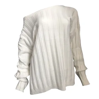 Loose Casual Women Sweaters Sexy Off-the-shoulder Solid Color Pullover Round Collar Long Sleeve Knit Tops Sweaters
Loose Casual Women Sweaters Sexy Off-the-shoulder Solid Color Pullover Round Collar Long Sleeve Knit Tops Sweaters