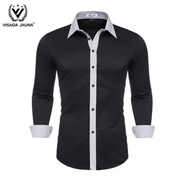 VISADA JUANA 2019 Mens Shirt Fashion Style Men's Casual Dress Shirt Business Long Sleeved Patchwork Male Social Shirts Y30 
VISADA JUANA 2019 Mens Shirt Fashion Style Men's Casual Dress Shirt Business Long Sleeved Patchwork Male Social Shirts Y30