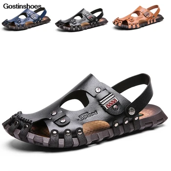 Sandals Men Shoes Cow Leather 45 Large Size 46 47 Fashion Casual Closed toe Hollow Beach man sandals 
Sandals Men Shoes Cow Leather 45 Large Size 46 47 Fashion Casual Closed toe Hollow Beach man sandals