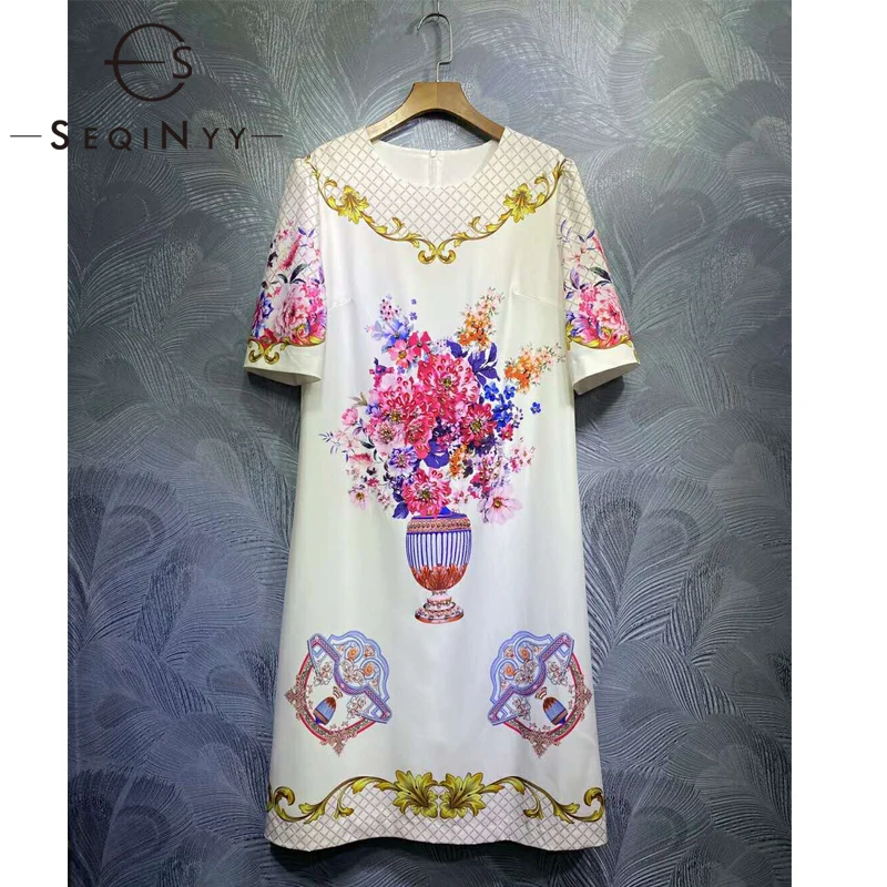 SEQINYY White Knee Dress 2020 Summer Spring New Fashion Design Women Vase Flowers Blooming Print Beading Straight Runway
SEQINYY White Knee Dress 2020 Summer Spring New Fashion Design Women Vase Flowers Blooming Print Beading Straight Runway