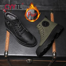 

CYYTL Men's Casual Shoes High-Top Boots Catwalk Retro Outdoor Desert Leather Platform Ankle Waterproof Botas Militares Hombre