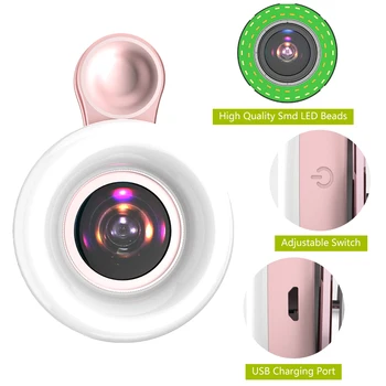 SLOJP Selfie Ring Light, 2-in-1, 15 x Macro Lens w/ 9 Light Modes, USB Rechargeable Circle Clip-on Selfie Fill Light for tiktok
SLOJP Selfie Ring Light, 2-in-1, 15 x Macro Lens w/ 9 Light Modes, USB Rechargeable Circle Clip-on Selfie Fill Light for tiktok