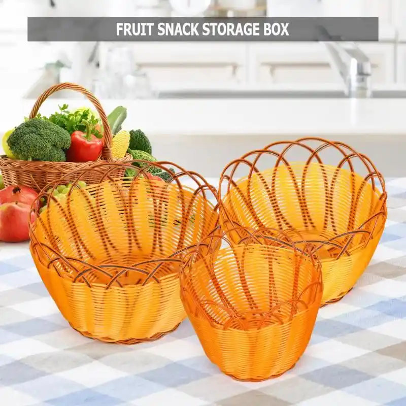 new rattan weaving weaving round storage basket fruit dish