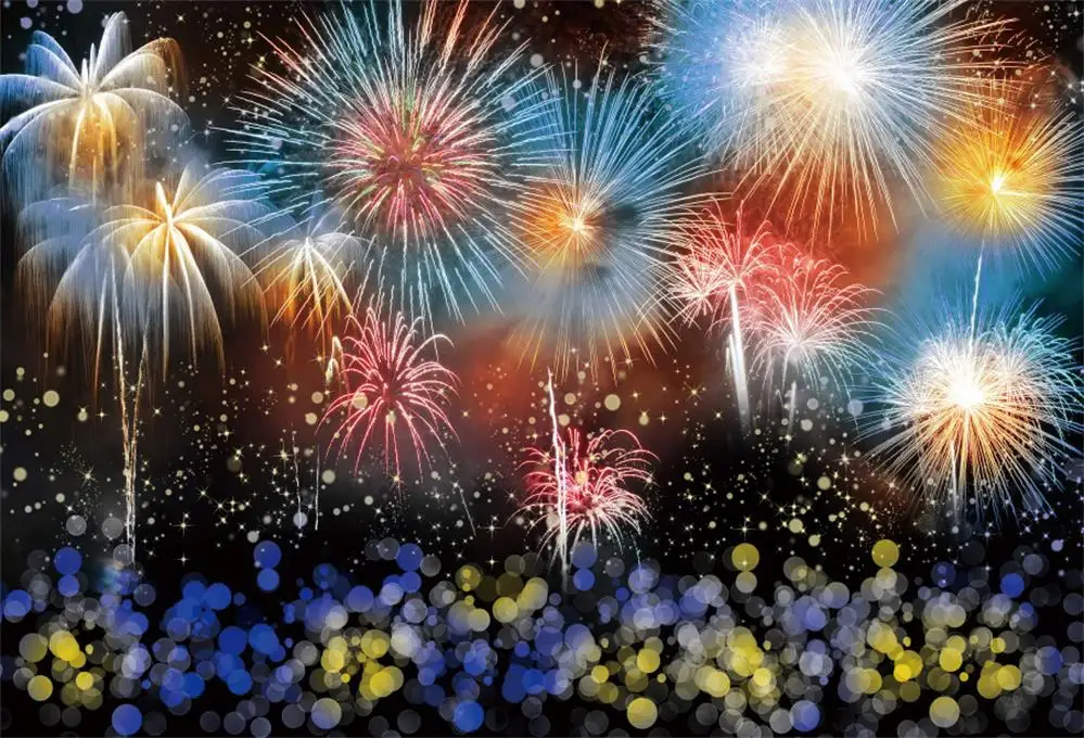 Colorful Dreamy Fireworks Firecrackers Polka Dots Light Bokeh Party Birthday Wedding Night Scene Photo Background Photo Backdrop 
Colorful Dreamy Fireworks Firecrackers Polka Dots Light Bokeh Party Birthday Wedding Night Scene Photo Background Photo Backdrop