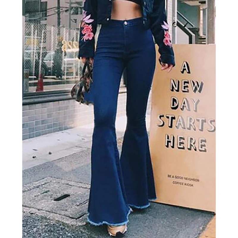 Solid Flare Jeans Women Bell Bottom Jeans High Waist Jeans Zip Skinny Denim Pants Autumn 2019 Fashion Elegant Ladies Sweatpants
Solid Flare Jeans Women Bell Bottom Jeans High Waist Jeans Zip Skinny Denim Pants Autumn 2019 Fashion Elegant Ladies Sweatpants