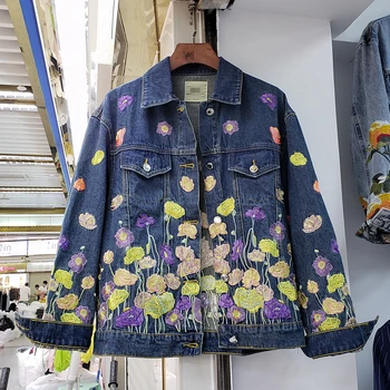 European Style Jean Jacket for Women 2020 Spring Autumn New Style Machine Embroidery Jeans Coat Flower Embroidery Jacket Coats
European Style Jean Jacket for Women 2020 Spring Autumn New Style Machine Embroidery Jeans Coat Flower Embroidery Jacket Coats
