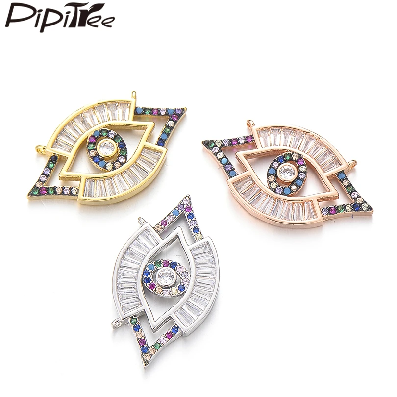 Pipitree Trendy Large Evil Eye Charm Copper Princess Cut Cubic Zirconia Charms for Bracelet Jewelry Making DIY CZ Connectors
Pipitree Trendy Large Evil Eye Charm Copper Princess Cut Cubic Zirconia Charms for Bracelet Jewelry Making DIY CZ Connectors