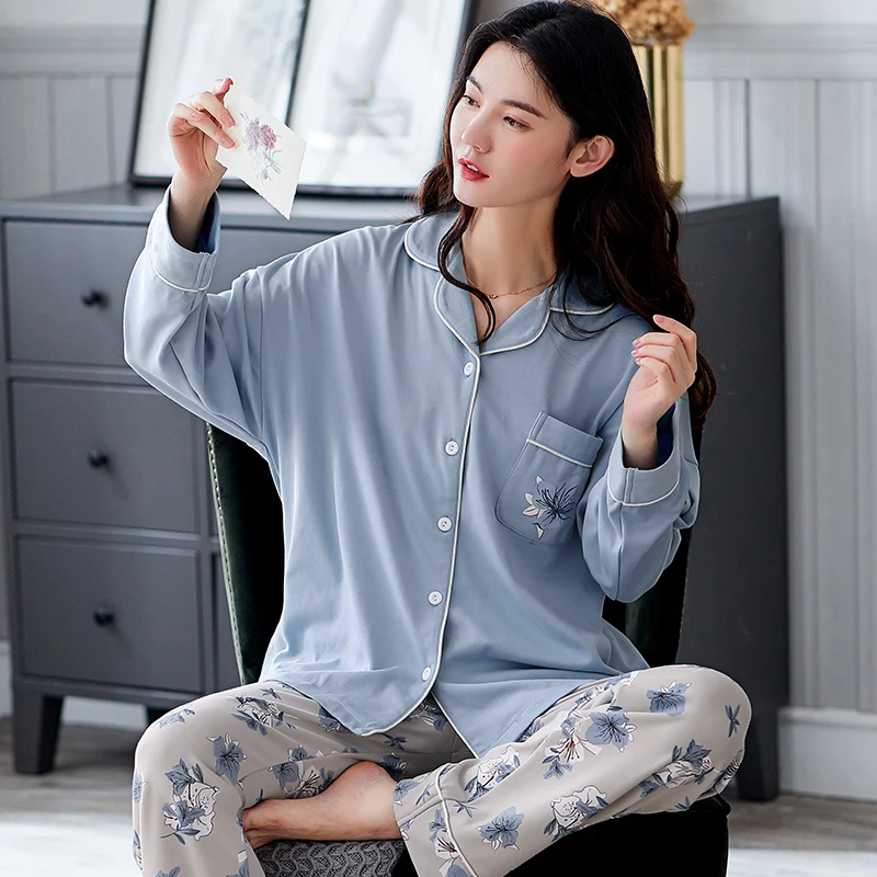 Plus Size 3XL Pajama Set Women Sleepwear Cotton Spring Nighty Lapel Loose Version Intensification Pyjamas Fall Nightgown
Plus Size 3XL Pajama Set Women Sleepwear Cotton Spring Nighty Lapel Loose Version Intensification Pyjamas Fall Nightgown