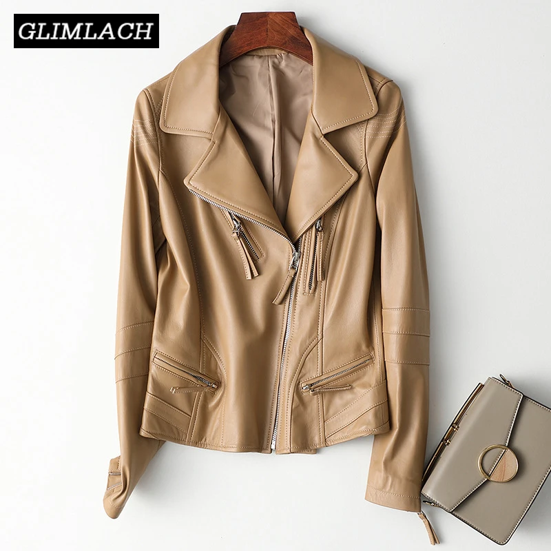 Autumn Office Lady Clothes Real Leather Jacket Women Lapel Long Sleeve Slim White Lambskin Genuine Leather Short Coats Female
Autumn Office Lady Clothes Real Leather Jacket Women Lapel Long Sleeve Slim White Lambskin Genuine Leather Short Coats Female