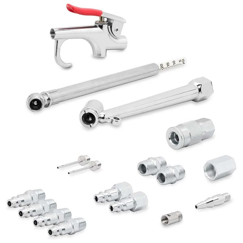 17-Piece Set Pneumatic Air Blow Machine Accessories Kit Interchangeable Attachments and Nozzles Included 1/4-Inch NPT
17-Piece Set Pneumatic Air Blow Machine Accessories Kit Interchangeable Attachments and Nozzles Included 1/4-Inch NPT